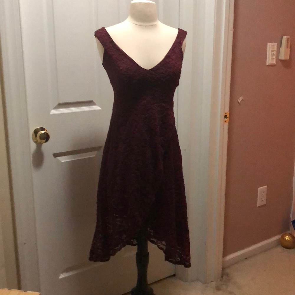 Burgundy lace dress